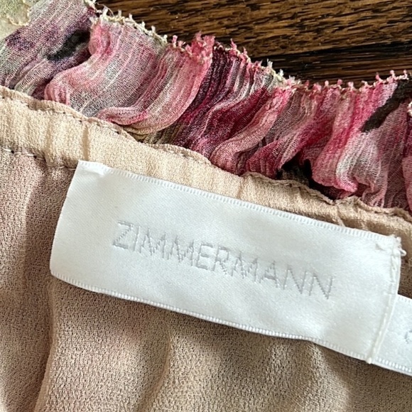 Zimmerman Melody Floating Floral Print Silk Dress Size Zimmermann 0 - Picture 15 of 16